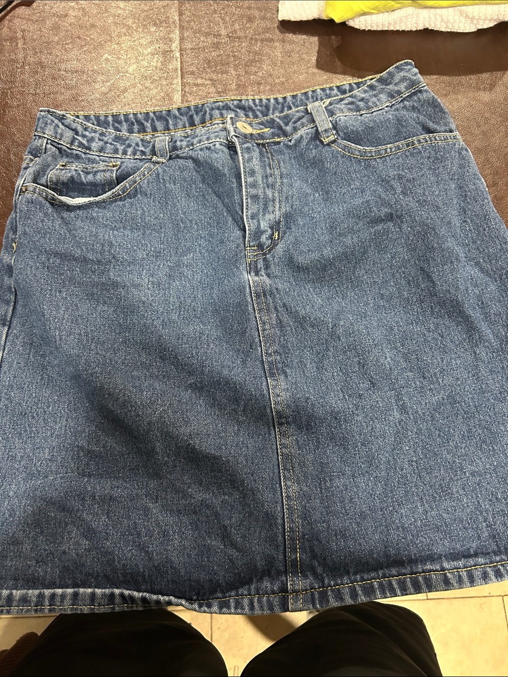 Classic Denim Skirt in Medium Blue